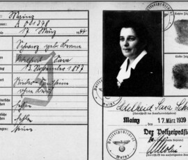 Adele Schwarz Kennkarte 1939 Quelle: YIVO Research Adele Schwarz Kennkarte 1939 Quelle: YIVO Research