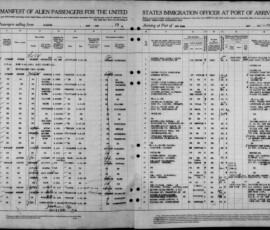 Margot Schwarz Flucht in die USA an Bord der S.S. Manhattan, 6- Mai 1936; Quelle: myHeritage
