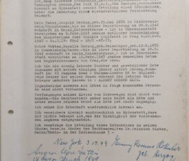 Eidesstattliche Versicherung und Antrag auf Erteilung eines Erbscheins von Emmy Rothschild, 1949; Quelle: Landesarchiv Speyer Eidesstattliche Versicherung und Antrag auf Erteilung eines Erbscheins von Emmy Rothschild, 1949; Quelle: Landesarchiv Speyer